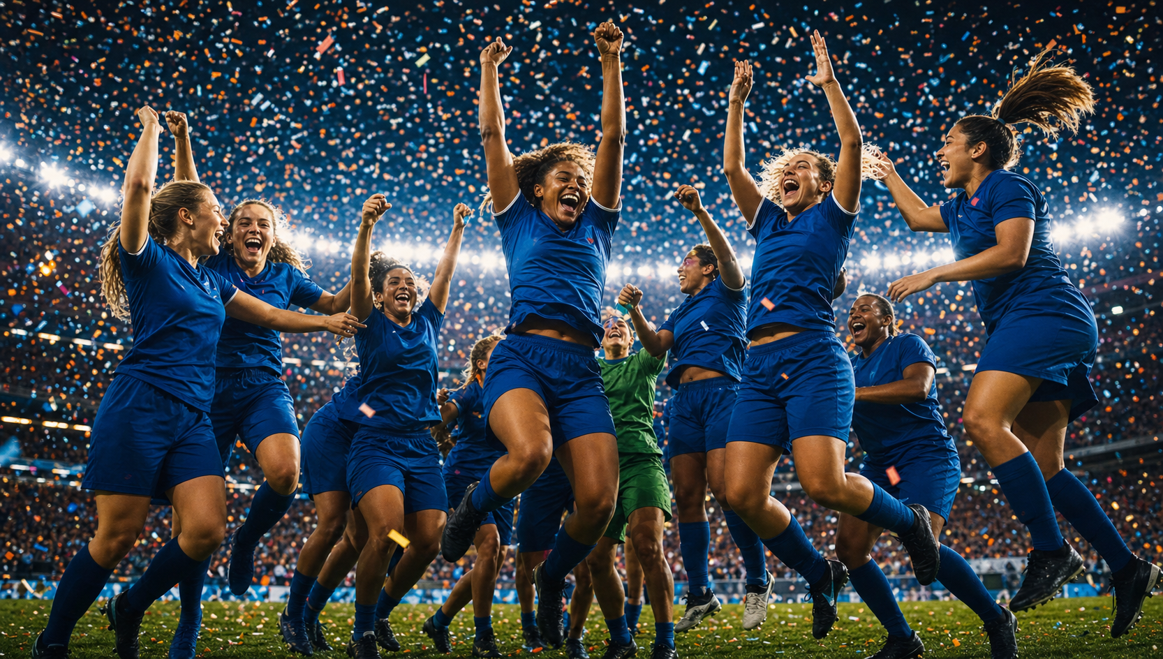 Squadra che esulta per la vittoria